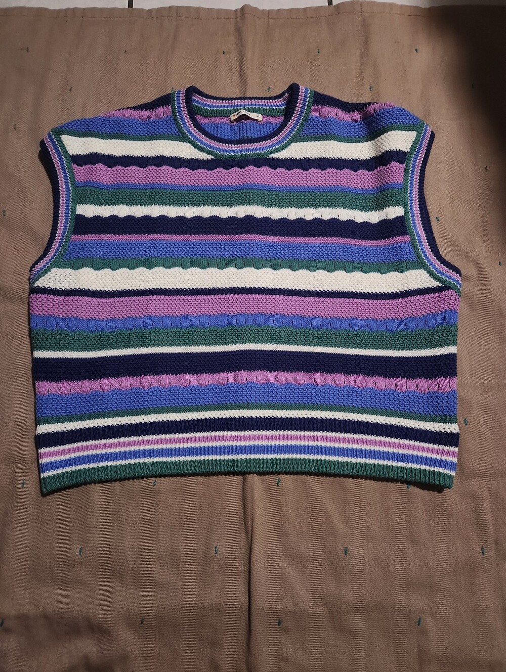 Marine Layer Striped Knit Sleeveless Sweater Vest SzXL